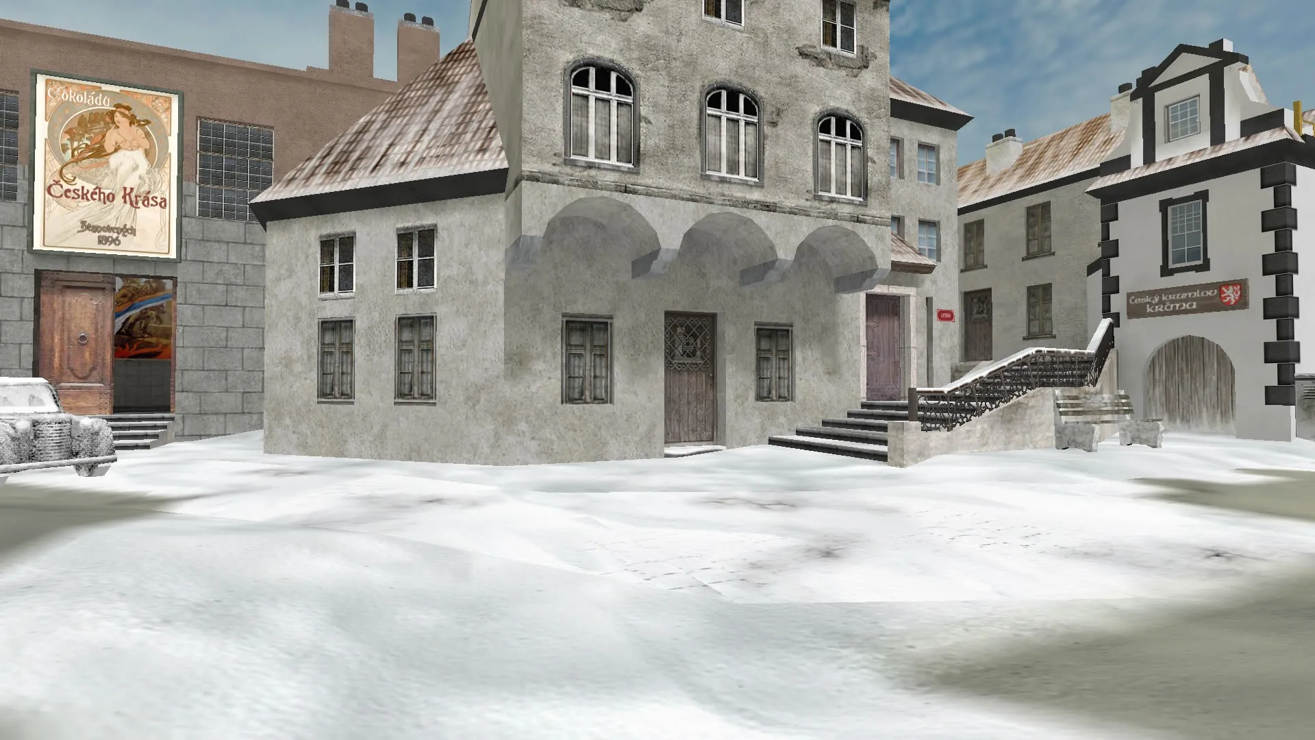 Скачать Карта de_cesky_krumlov для CS 1.6: баланс сторон, точки под фаст и деф, .nav для ботов, оптимизация - Скриншот