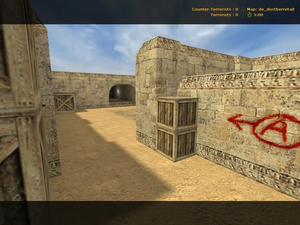 Скачать Карта de_dust_battle для CS 1.6: баланс сторон, точки под клатчи, .nav для ботов и оптимизация - Скриншот