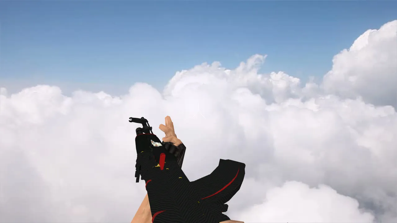 Скачать v_ak47 «Красная линия» с наклейками для CS 1.6: p_ и w_ модели, анимация осмотра, звуки и текстуры - Скриншот