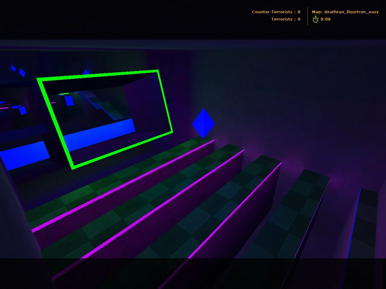 Скачать deathrun_floortron_easy для CS 1.6: карта deathrun, баланс сторон и тактики прохождения - Скриншот
