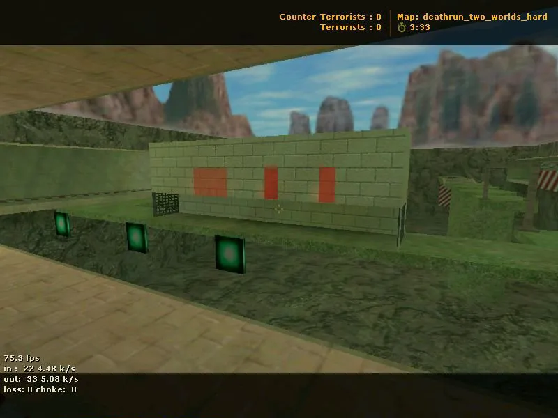 Скачать deathrun_two_worlds_hard для CS 1.6: карта для ниндзя-рейта, ловушки и раунды с точками - Скриншот