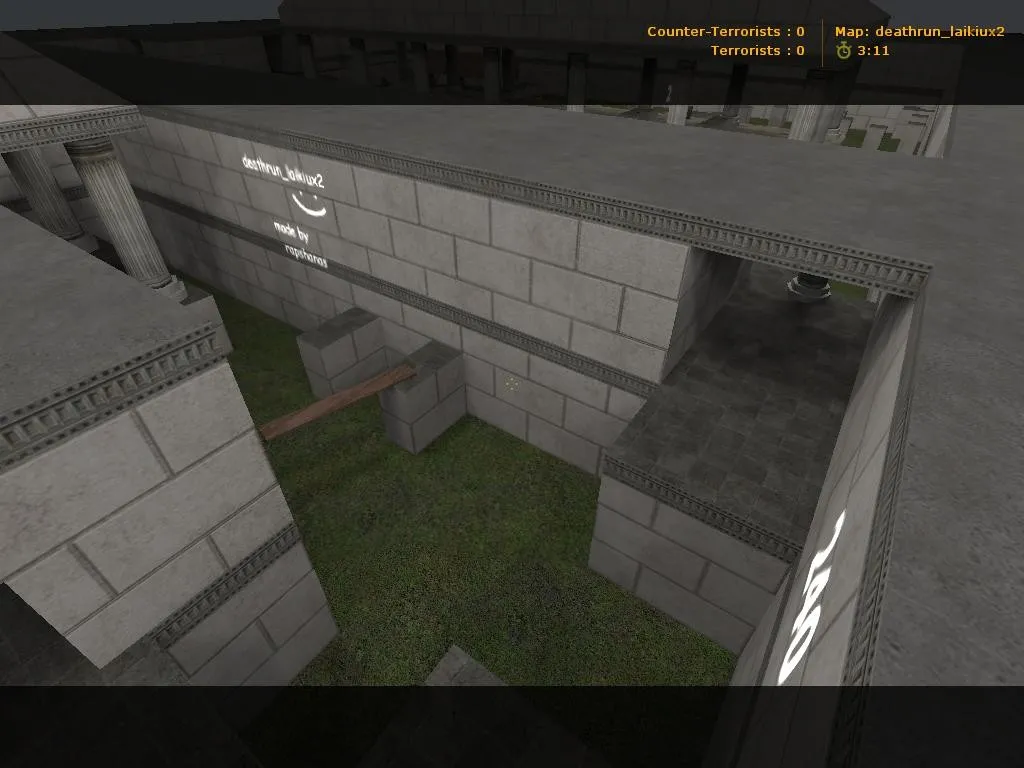 Скачать deathrun_laikiux2 для CS 1.6: карта deathrun, точки, боты .nav, оптимизация wpoly/epoly - Скриншот