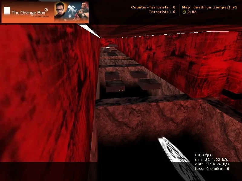 Скачать deathrun_compact_v2 для CS 1.6: тайминг ловушек, маршрут за CT/T и .nav для ботов - Скриншот