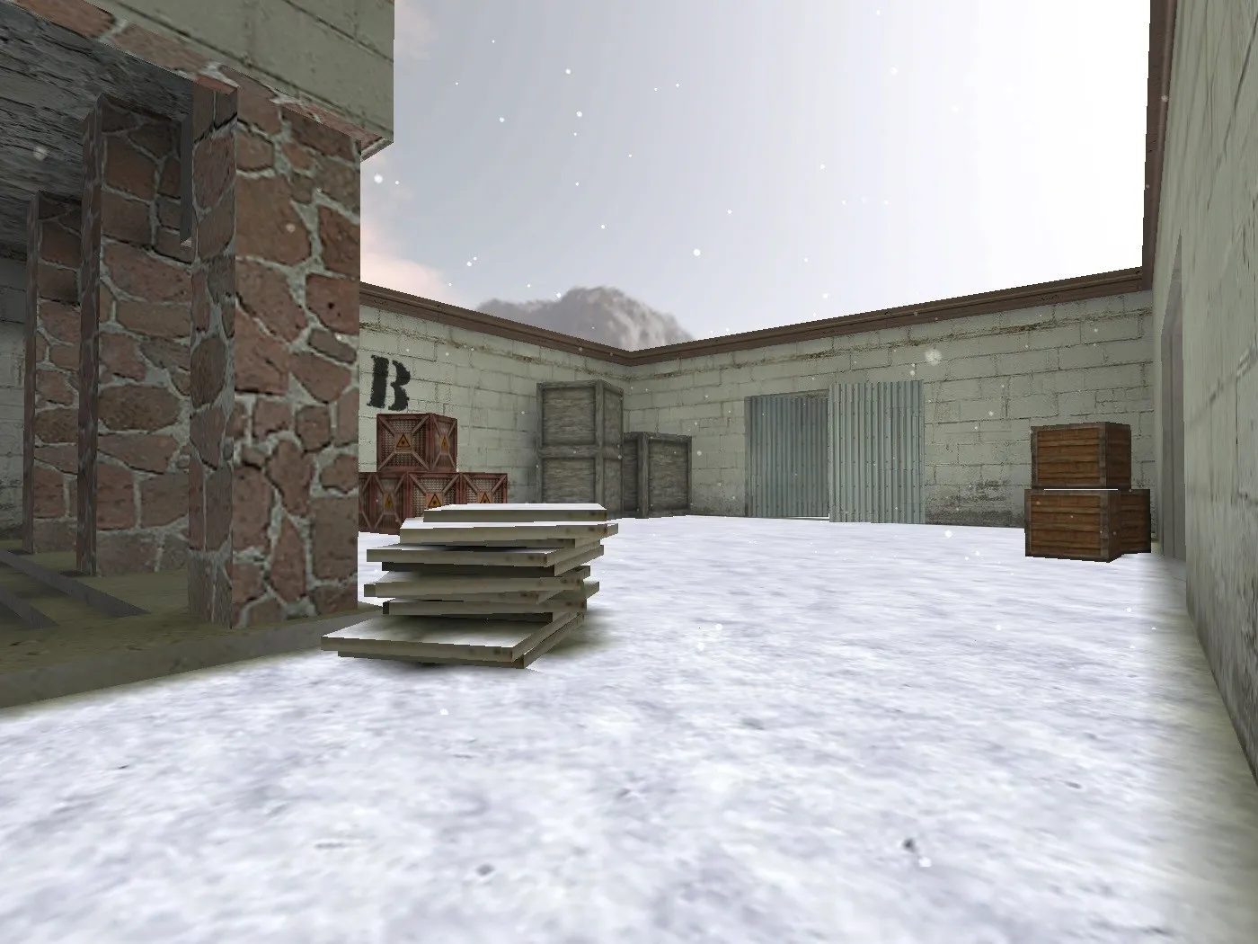 Скачать de_bourne_snow для CS 1.6: тактика, точки, навигация ботов и оптимизация wpoly/epoly - Скриншот