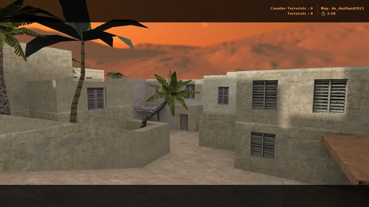 Скачать de_dustland2013 для CS 1.6: тактика за CT/T, точки, .nav и оптимизация карты - Скриншот