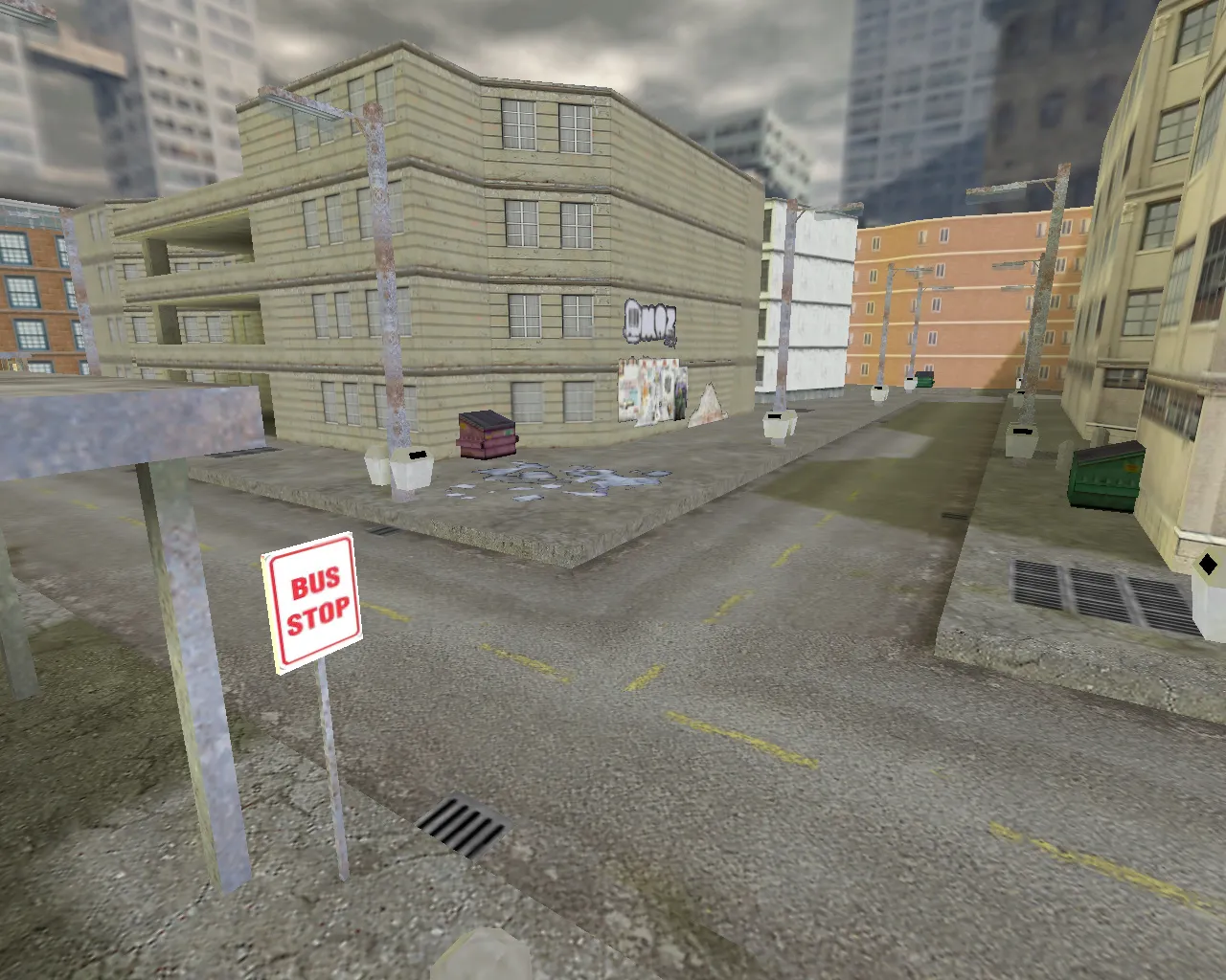 Скачать aim_city для CS 1.6: карта для тренировки прицела, точки, маршруты и боты с .nav - Скриншот